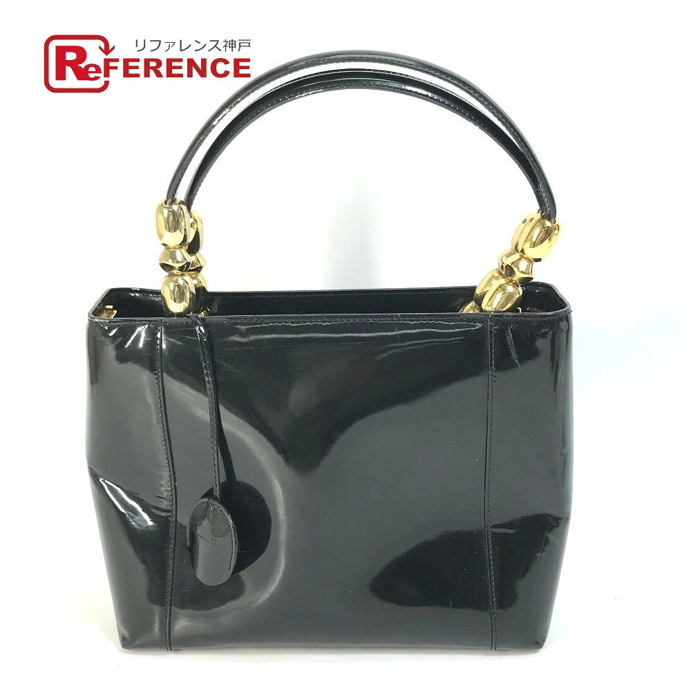 Christian Dior Maris Pearl Handbag tote bag enamel black